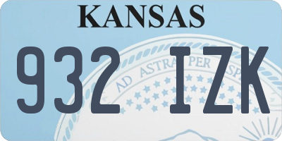 KS license plate 932IZK
