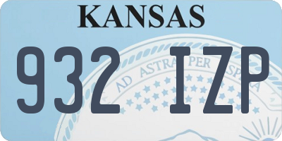 KS license plate 932IZP