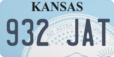 KS license plate 932JAT