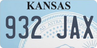 KS license plate 932JAX