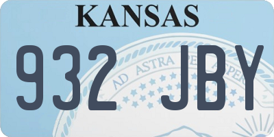 KS license plate 932JBY