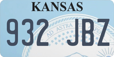 KS license plate 932JBZ