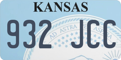 KS license plate 932JCC