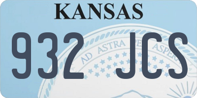 KS license plate 932JCS