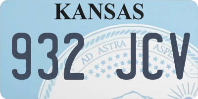 KS license plate 932JCV