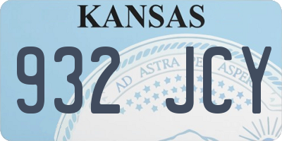 KS license plate 932JCY
