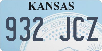 KS license plate 932JCZ