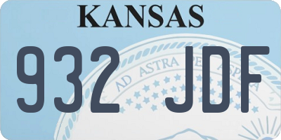 KS license plate 932JDF