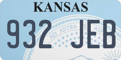 KS license plate 932JEB