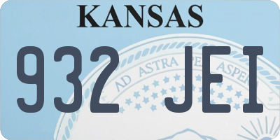 KS license plate 932JEI