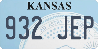 KS license plate 932JEP