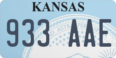 KS license plate 933AAE