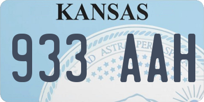 KS license plate 933AAH
