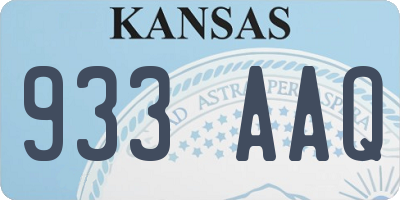 KS license plate 933AAQ