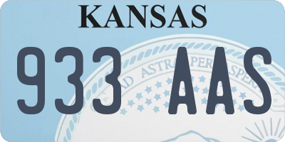 KS license plate 933AAS