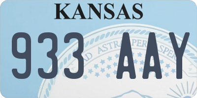 KS license plate 933AAY