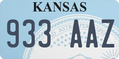 KS license plate 933AAZ