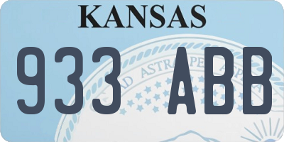 KS license plate 933ABB