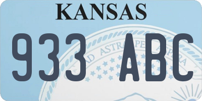 KS license plate 933ABC
