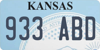 KS license plate 933ABD