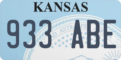 KS license plate 933ABE