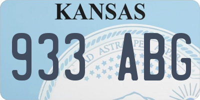 KS license plate 933ABG