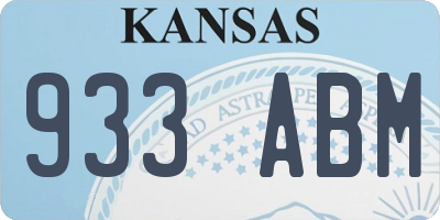 KS license plate 933ABM