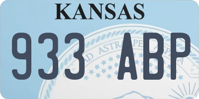 KS license plate 933ABP