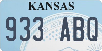 KS license plate 933ABQ