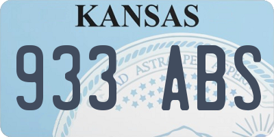 KS license plate 933ABS