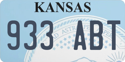 KS license plate 933ABT
