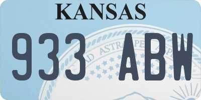 KS license plate 933ABW
