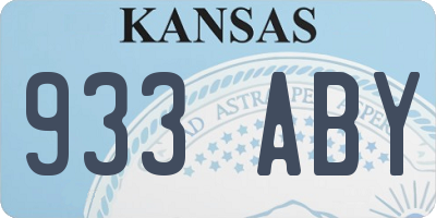 KS license plate 933ABY