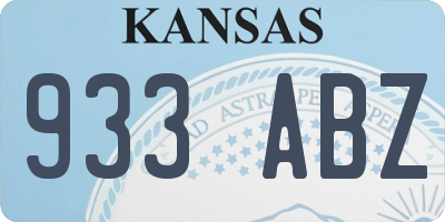 KS license plate 933ABZ