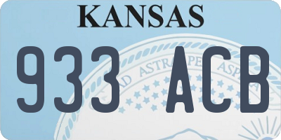 KS license plate 933ACB