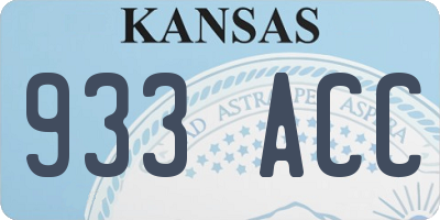 KS license plate 933ACC