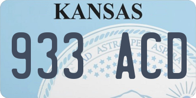 KS license plate 933ACD