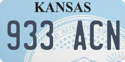 KS license plate 933ACN