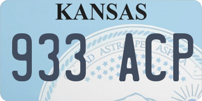 KS license plate 933ACP