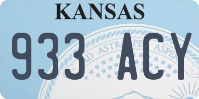 KS license plate 933ACY