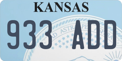 KS license plate 933ADD
