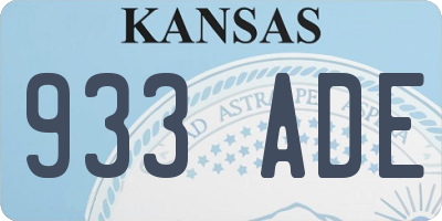 KS license plate 933ADE