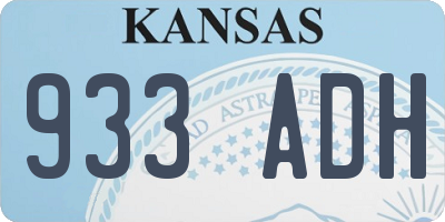 KS license plate 933ADH