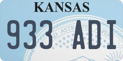 KS license plate 933ADI