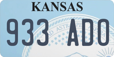 KS license plate 933ADO