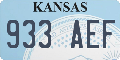 KS license plate 933AEF