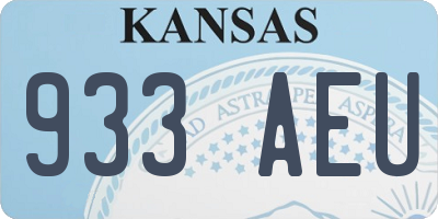 KS license plate 933AEU