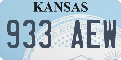 KS license plate 933AEW