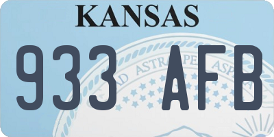 KS license plate 933AFB