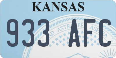 KS license plate 933AFC